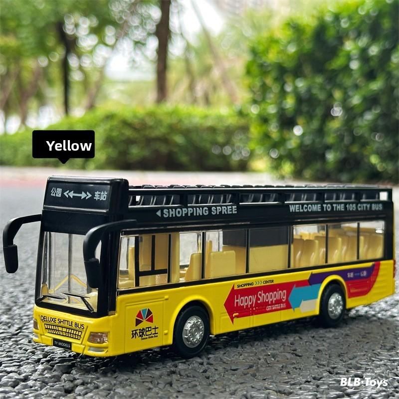 City Sightseeing Bus Model Toy With Sound Light For Kids Play And Collection