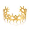 Exaggerated Stainless Steel Metal Shell Flower Cuff Bangle Bracelet for Women Vintage Gold Color Bangles Beach Party Jewelry New
