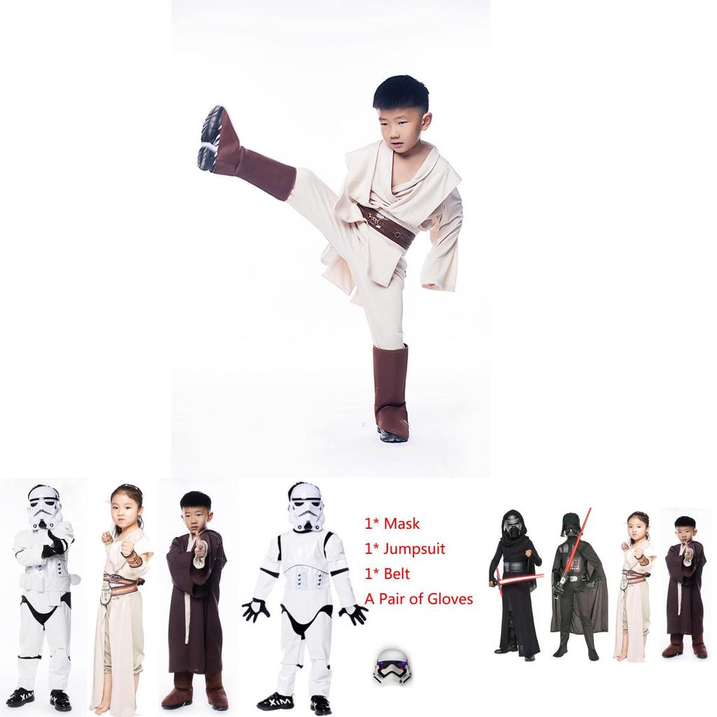 Костюм Дарт Вейдера Детский Комбинезон Костюм Джедая Плащ Маска Косплей Девочки