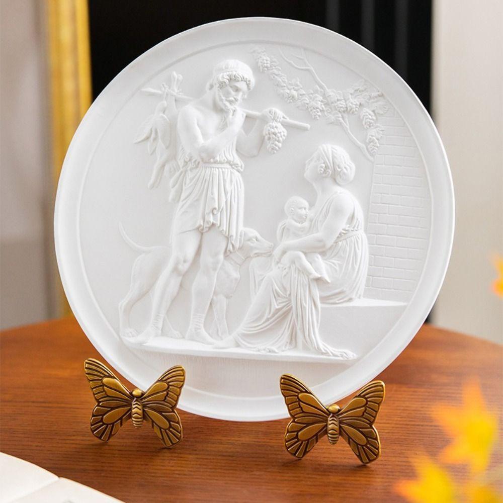 Vintage Design Butterfly Zinc Zinc Alloy Plate Stand Elegant Tabletop Display Stand Living Room Decor
