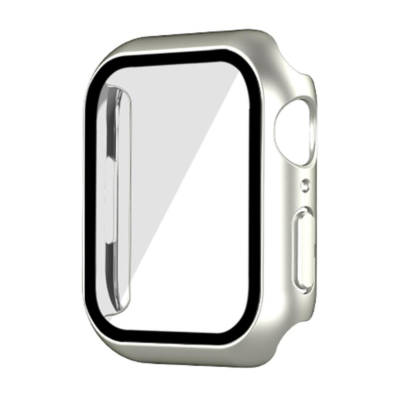 Glass+cover For Apple Watch 9 Case 45mm 41mm 44mm 40mm 42mm 38mm Accessories Plated Screen Protector iWatch series 6 5 3 se 7 8