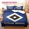 Custom Name,Hamburger SV Pattern Bedding Home Decoration Birthday Gift ( 1 duvet cover + 2 pillowcase, without core),fan merchandise.