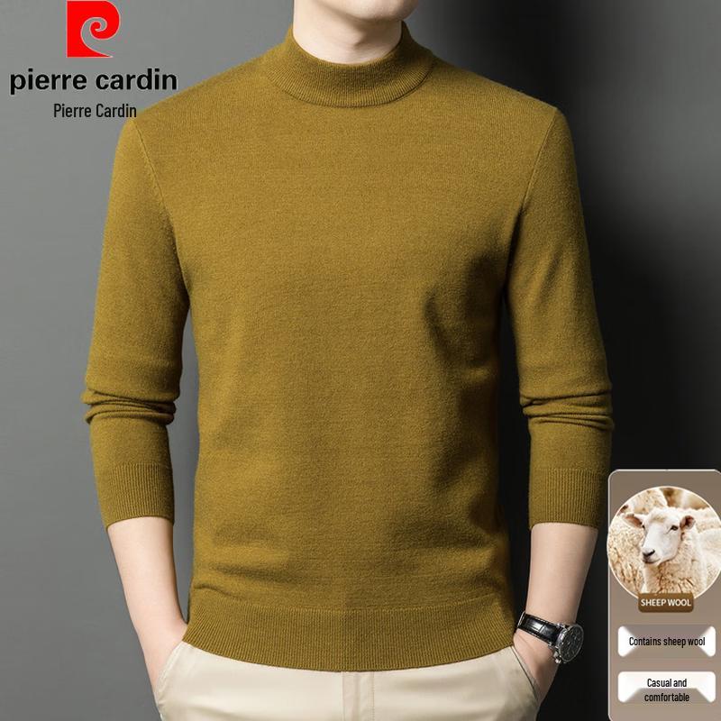 Pierre Cardin Мужской шерстяной свитер приталенного кроя с полуворотником