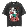 2026 Retro Washed Anime "Inuyasha" Pattern T-shirts for Men and Women Short-sleeved Loose Cotton Tops Ins