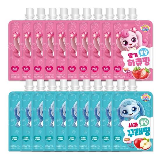 Catch Tiniping Drink 100ml, 10 Harcheoping Strawberries + 10 Apples, 100ml, 10+10, a Popular Character In Korea