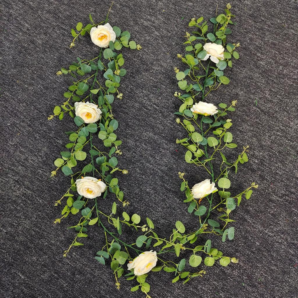 Шелковые искусственные цветы, виноградная лоза, подвесные цветы для стены, рождественские искусственные растения из ротанга, гирлянда из листьев