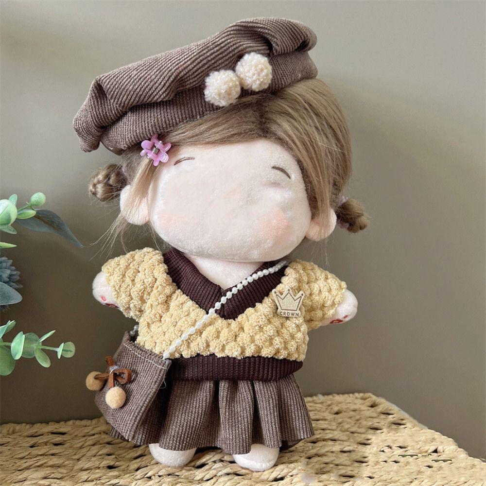 Многоцветный миниатюрный костюм 20 см, головной убор куклы, комплект одежды, игрушечная кукла, одежда, хлопковая мягкая кукла