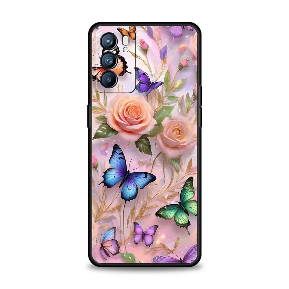 Чехол для телефона с дизайном бабочки для Oppo A17 A31 A54 A57 A78 A79 A98 Find X5 X6 Reno 6 7 8 10 11 12 13 F Pro 5G Мягкий ТПУ Чехол Capas