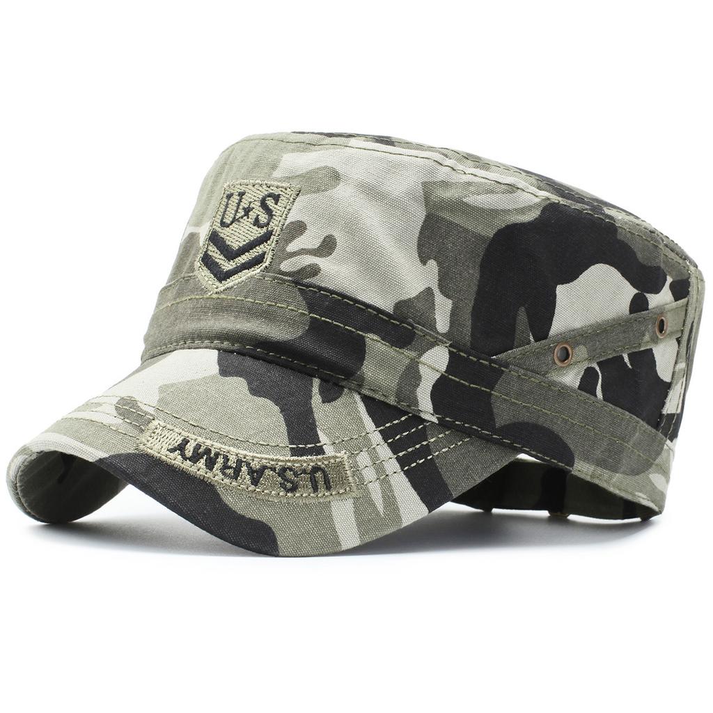 Men Cotton Military Caps Hat Outdoor Embroidered Army Flat Hat Camouflage Hat Beret Captain Trucker Cap Snapback Baseball Cap