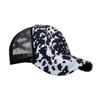 New Black and White Cross Mesh Cap Baseball Cap Women's Sun Hat