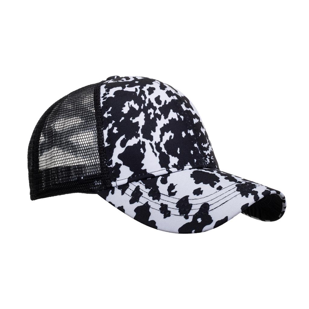 New Black and White Cross Mesh Cap Baseball Cap Women's Sun Hat