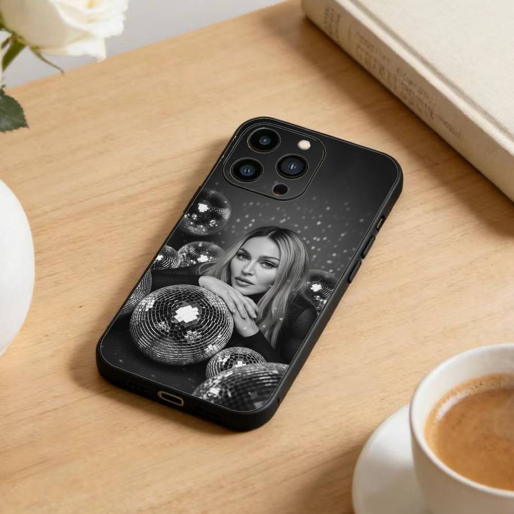 Чехол для телефона Singer M-Madonna для iPhone17,16,15,14,13,12 Plus,Max Мягкий силиконовый черный чехол
