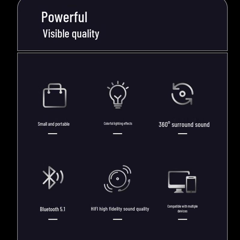 Динамик для шин G2389: Высококачественная Bluetooth-колонка с разноцветными дышащими огнями и возможностью воспроизведения со звуковой карты