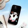 Cute Tiny ghost  Phone Case For iPhone 17,16,15,14,13,12,11 Plus,Pro Max,XS,Soft Silicone Black Cover