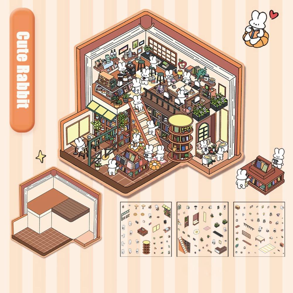 ПЭТ Миниатюрная Сцена Коллаж Разнотематический Складывающийся Наклеивающий Стикер Дети