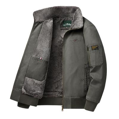 Осенне-зимняя мужская флисовая куртка с утолщенными лацканами для пап среднего и пожилого возраста, модная повседневная простая куртка, термоодежда