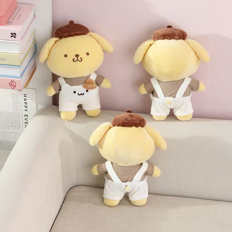 25cm New Detachable Pudding Dog Stuffed Toy Stuffed Plush Toy Cartoon Anime Cute Pillow for Children's Birthday Gift Fun Doll