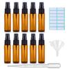 5/10 Pack Amber Glass Spray Bottles, Fine Mist Spray Bottles with Pipette Funnel Labels,Travel Dispenser Bottles for Essential Oils Cleaning Skin Care