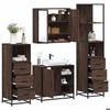 VidaXL Ensemble De Meubles De Salle De Bain 4 Pcs Chêne Marron, Armoire De Salle De Bain, Armoire De Rangement De Toilette, 3301269