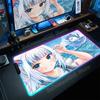 Hololive Gawr Gura RGB Коврик для мыши Светящийся Большой Коврик для компьютерной мыши Аксессуары XXL Для ПК Геймера HD Нескользящий Настольный коврик Коврик для мыши Клавиатура