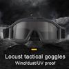 Airsoft Goggles Desert Locust Goggles Anti Fog Safety Glasses Impact Resistant Tactical Eyewear with 3 Interchangeable Lenses for Outdoor Cycling