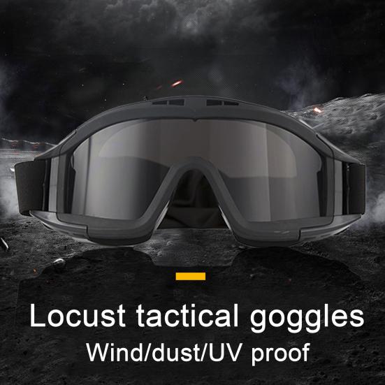 Airsoft Goggles Desert Locust Goggles Anti Fog Safety Glasses Impact Resistant Tactical Eyewear with 3 Interchangeable Lenses for Outdoor Cycling