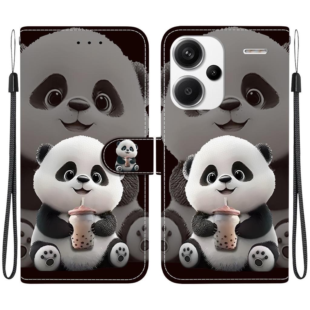 Чехол-книжка из искусственной кожи ручной работы для Xiaomi Redmi Note 13 Pro+/ Note 13 Pro Plus 5G, противоскользящий, противоударный, с ремешком на запястье и рисунками кошек с сердечками/розами