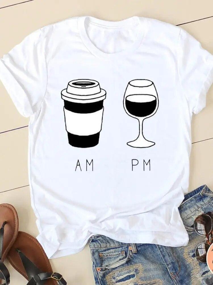 Graphic Tee T-shirts Short Sleeve Ladies Casual Clothing Flamingo Beach 90s Trend Summer Women Fashion Female T Shirt Clothes