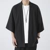 Men Black Coat White Cloak Beach Shirt Summer Haori Men Unisex Clothing Men