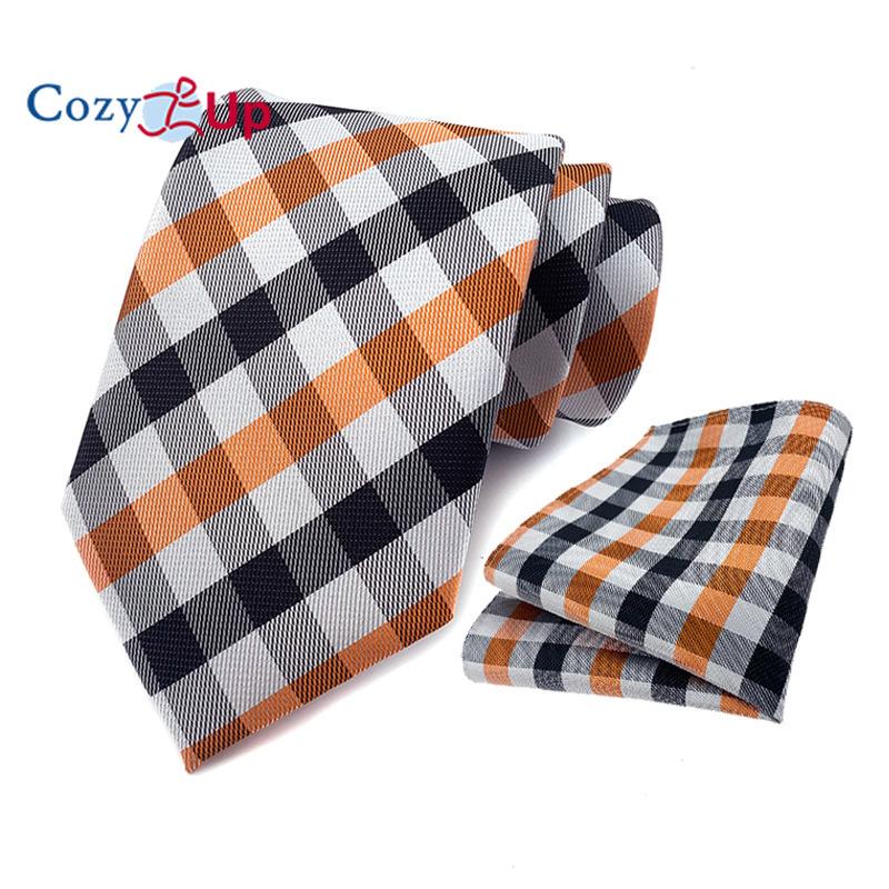 Мужской галстук из двух частей с цветочным принтом, полосатый галстук, деловой модный носовой платок, клетчатый галстук с пейсли