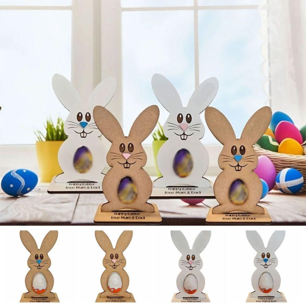 Creative Wooden Egg Stand Simulated Bunny Egg Rack Gift Chocolate Egg Rack Decoration Supplies