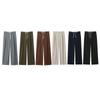 Women's Double Layer Waist Chic Straight Pants Wide Legged Pants Commuter Fashion Design Leisure Elegant Women's