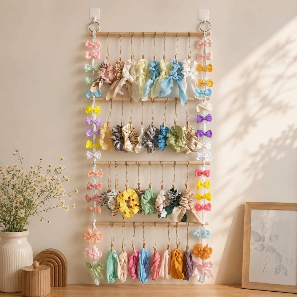 Macrame Hair Accessory Storage Rack Boho Style Headband Organizer Wall Door Closet