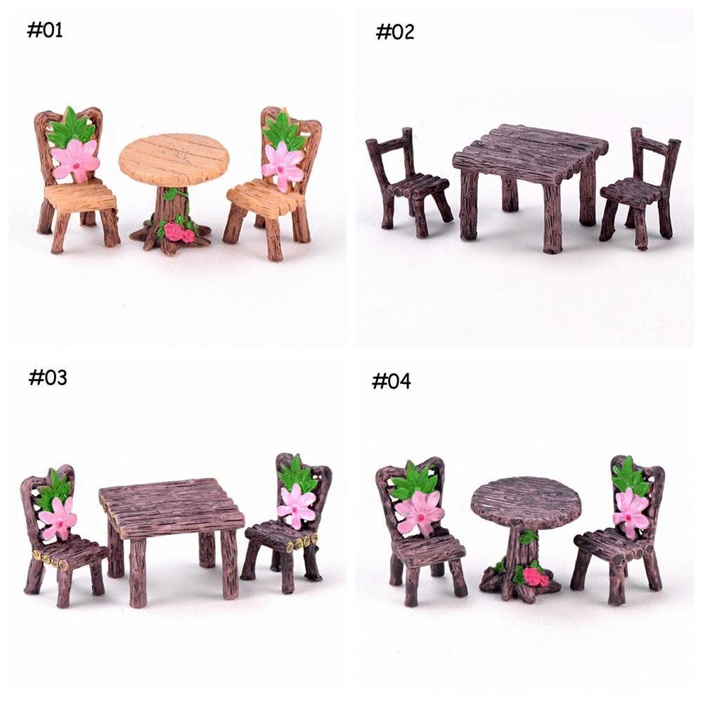 Декор Craft Мини-украшения Миниатюрный стол и стулья Сказочный сад Ландшафтный кукольный домик Аксессуары