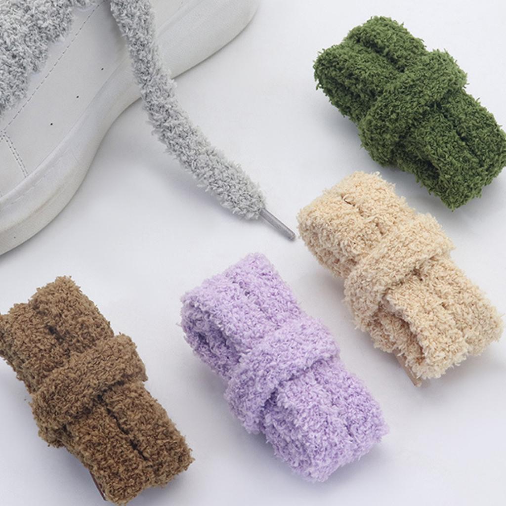 Пушистые плюшевые шнурки для кроссовок для мужчин и женщин, высокие кеды, повседневные парусиновые туфли на плоской подошве, шнурки, мохнатые мягкие шнурки шириной 15 мм