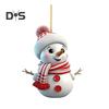 Christmas Snowman Pendant Hanging Ornament with Lanyard Easy To Hang Cartoon Acrylic Pendant Xmas Tree Decoration