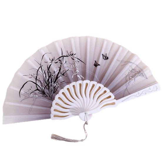 Складной вентилятор с глянцевой текстурой. Красивые различные стили. Гладкая поверхность. Тонкая работа. Украшение. Ткань Оксфорд. Ручной вентилятор в китайском стиле. Товары для дома.