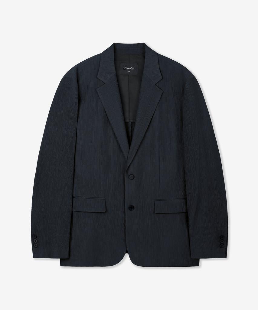 Tngt [Set] Kinoshita Seersucker Jacket & Semi-Wide Pants (Navy) 0Tpa6E205N2