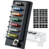 Блок предохранителей 4/6-контактный 12V Держатель для ножевых предохранителей с LED-индикатором Водонепроницаемая крышка Безопасный Компактный Блок предохранителей цепи Пылезащищенный