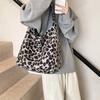 Autumn New Handbag Simple Small Fresh Leopard Print Double-sided Armpit Bag Shoulder Bag Large Capacity Shopping Bag Bag
