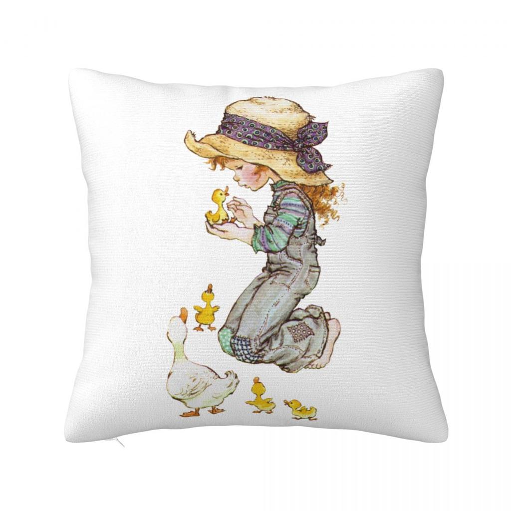 Sarah Kay Girl Square Pillowcase Pillow Cover Polyester Cushion Zip Decorative Comfort Throw Pillow for Home Sofa