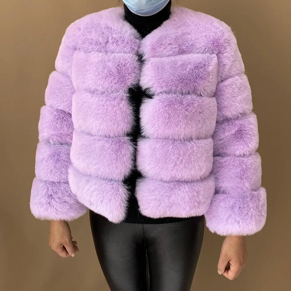 Норковые пальто, женское пальто из искусственного меха, зимнее пушистое короткое пальто, куртка из искусственного меха, женская пушистая мода, роскошный кардиган с круглым вырезом и длинными рукавами, топы, уличная куртка