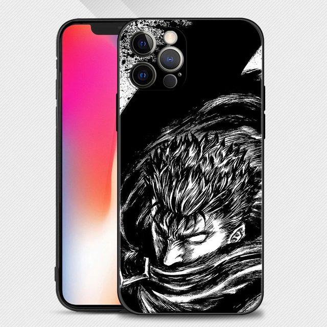 Чехол для телефона для Iphone 14 13 12 11 Pro Max Xs Max Xr X 7 8 Plus 12 Mini 6s, силиконовый чехол Black Shell Berserk Guts Anime