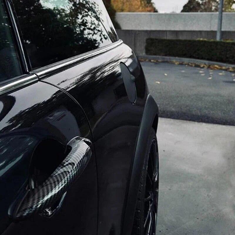 Углеродное волокно, черная внешняя ручка двери автомобиля, чехол для Mini Cooper R50 R53 R56 R57 R58, аксессуары для защиты авторучки