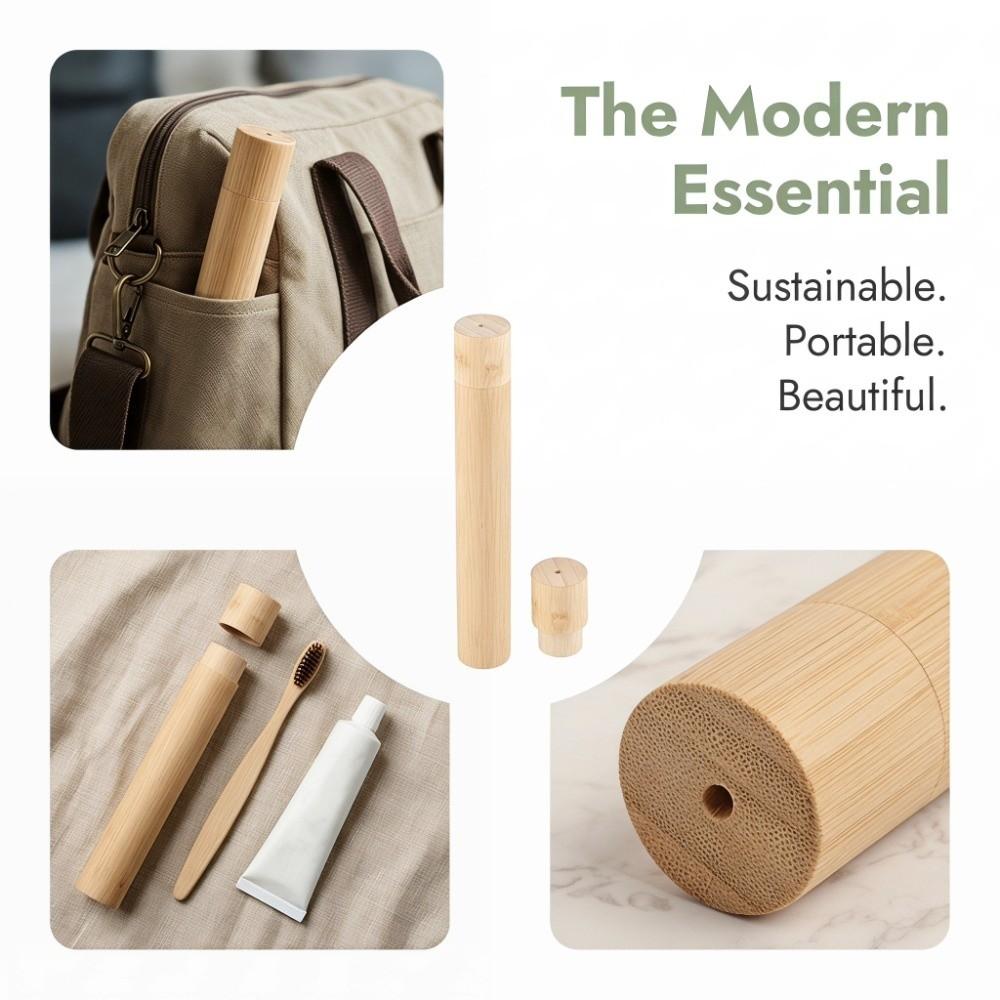 Eco Friendly Toothbrush Holder Bamboo Toothbrush Protect Box Home Travel Camping