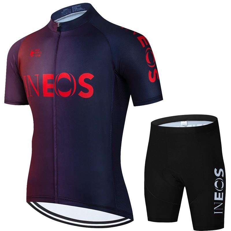 Breathable Cycling Bib Short Sleeve Set Men Moisture Wicking Bike Jersey