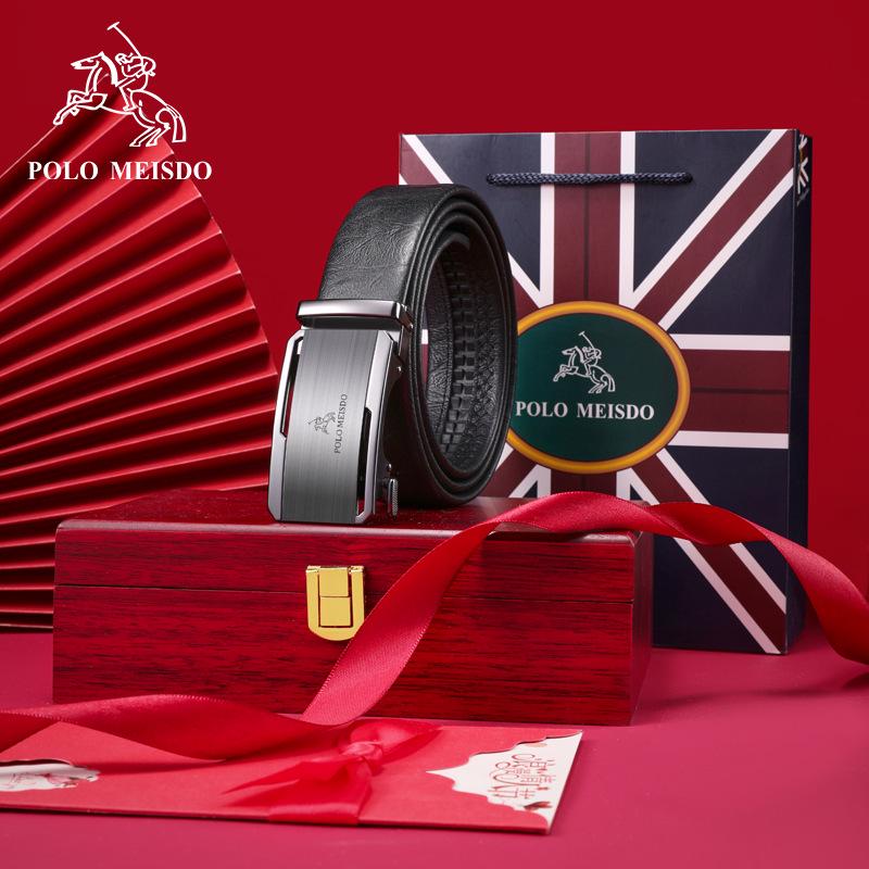 Мужской ремень Paul Messder из высококачественной натуральной кожи с автоматической пряжкой - верхний слой коровьей кожи.