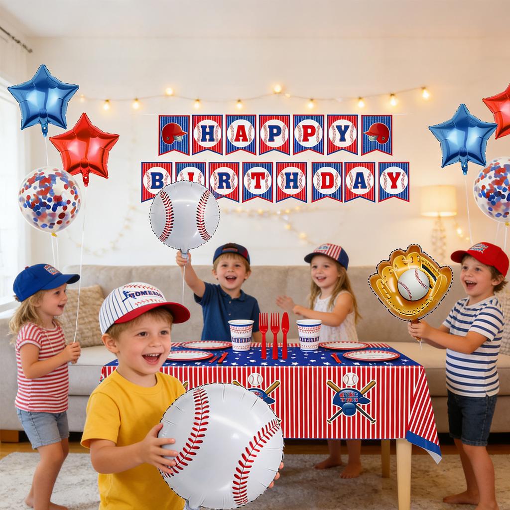 Sports Ball Baseball,themed Party Decorations Birthday Party Paper Plates Paper Cups Banner Decorations