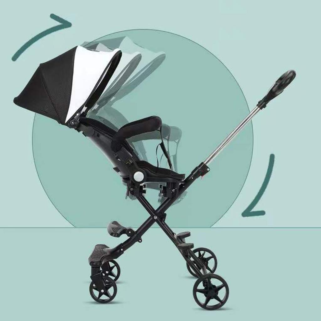 Детская коляска, складная, легкая, для новорожденных, с солнцезащитным козырьком, универсальное переднее колесо для