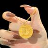 Роскошное женское ожерелье-подвеска из чистого золота 24K 9999, с древним филигранным узором, круглой формы, с тиснением в виде пиона